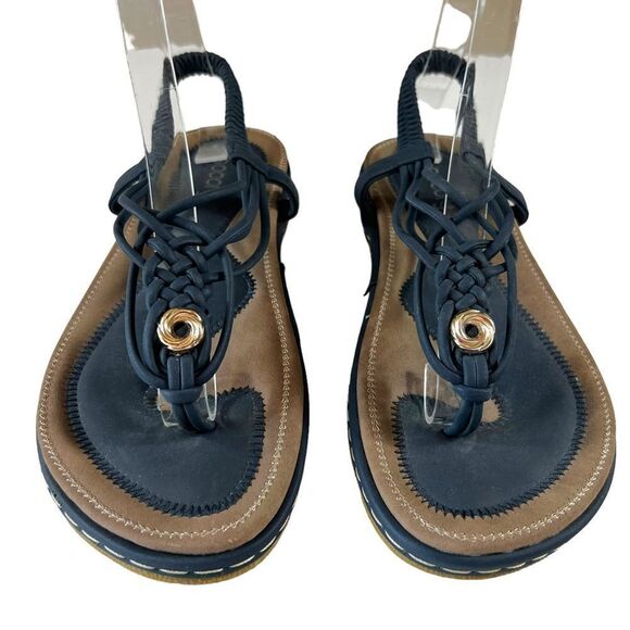 Socofy Blue Slingback Sandals - Picture 6 of 6